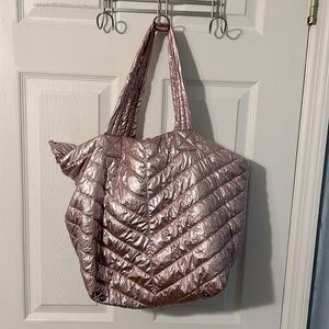 Urban Expressions Puffer Tote - pink foil